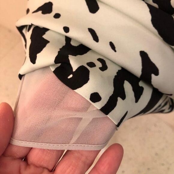 Diane Von Furstenberg DVF New Della Dress Paint Splatter Print Mint Green Black - Picture 3 of 13